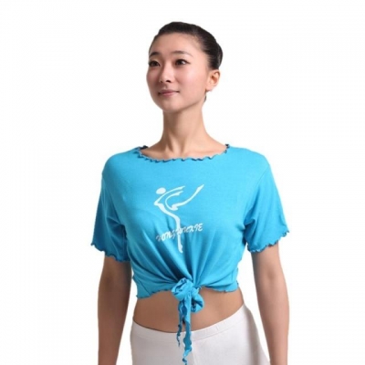 3509 -丝光棉半袖前结带上衣