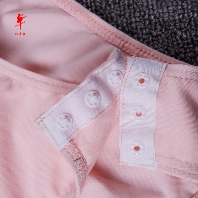 50076-棉鸡翼袖后蝴蝶结半体服（档加扣）