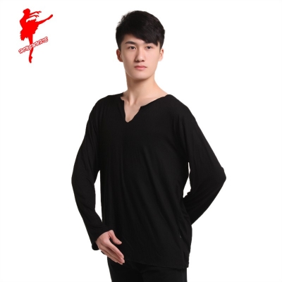 35164-丝光棉领开叉长袖